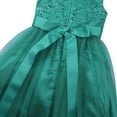 thumbnail image 6 of Lejafay Girls Sequined Lace Flower Girl Dress Princess Pageant Wedding Birthday Party Ball Gown with Green 4, 6 of 7