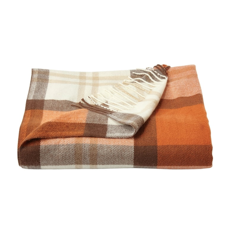 Fall plaid throw sale