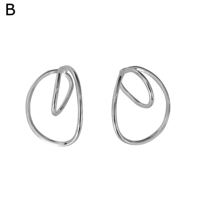 Luxury Jewelry Hooping Ear Cuff Irregular Curve Clip Earrings Hoop Women G3P2 