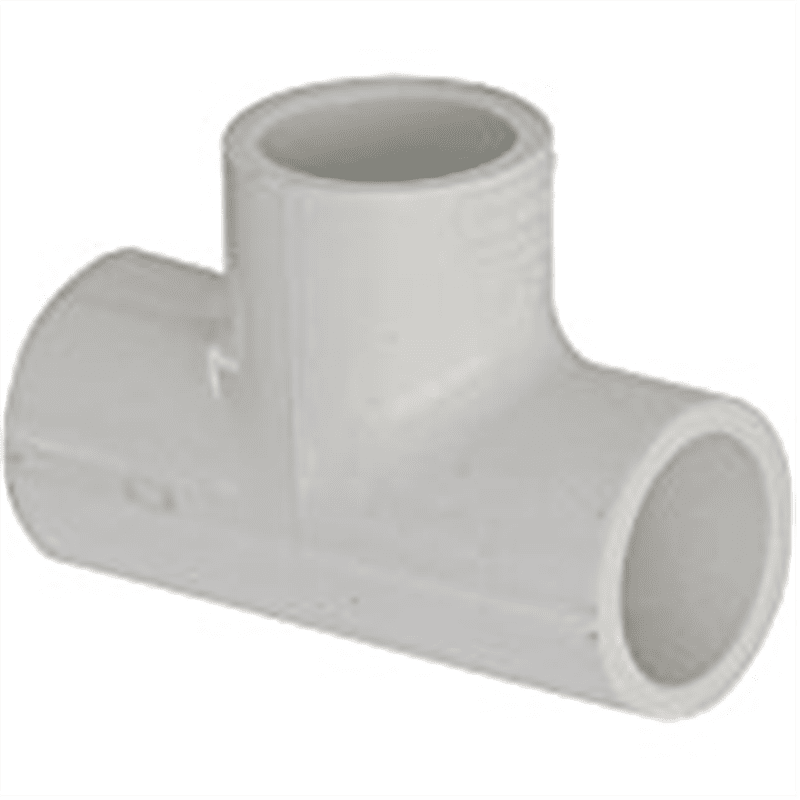 Spears 401 Series PVC Pipe Fitting, Tee, Schedule 40, White, 1/2