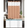 thumbnail image 6 of No Hook Cloth Fabric Shower Curtain with Snap in Liner, Orange White Waterproof Shower Curtains Set with See Through Top Window, Modern Abstract Waves Water Ripple Striped Bath Curtains 36"x78", 6 of 6
