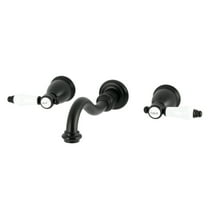 Kingston Brass KS3020BPL Bel-Air Two-Handle Wall Mount Roman Tub Faucet, Matte Black