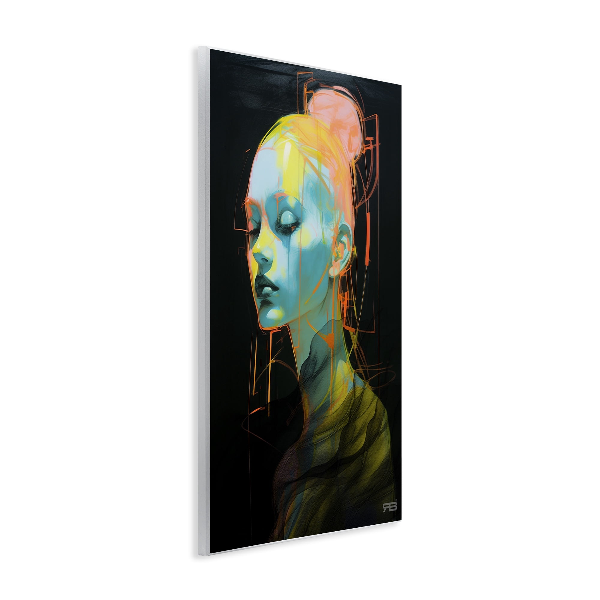 Stupell Industries Bold Modern Visage Novelty Painting Unframed Art Print Wall Art, 10 x 15