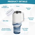 thumbnail image 2 of Yayeee 30oz Stainless Steel Tumbler with Straw and Handle Double-Wall Insulated Travel Water Bottle, Watercolor Mountains, 2 of 8