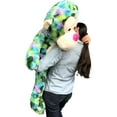 thumbnail image 3 of Big Stuffed Monkey 40 inches 102 cm Soft Aqua Green Purple Teal Multicolor Large Plush Animal 3.5 Feet Tall New, 3 of 6