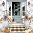thumbnail image 1 of Welcome Mats for Front Door - Buffalo Plaid Rug 23x36 - Cotton Welcome Mat for Home Decor - Large Door Mat - Entryway Rug for Front Door Decor - Brown Outdoor Rug, 1 of 8