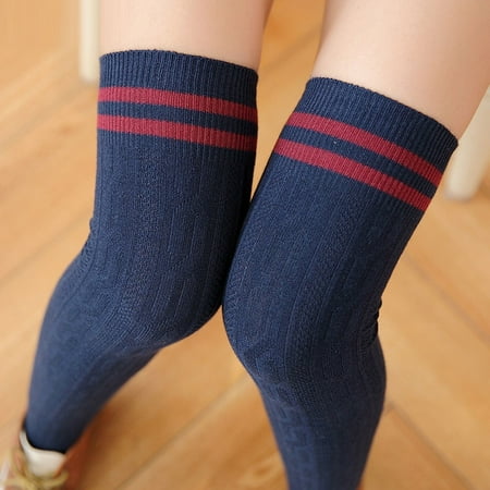 

ZMHEGW Women Socks Thigh Knee Wind Stockings Over College The High Girls Stocking