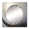 thumbnail image 2 of Designart "Shellfish With A Silver Swirl I" Nautilus Silver Large Square Mirror - Square Bedroom Mirror Printed Wall Decor - Modern Square Printed Wall Mirror Art, 2 of 5