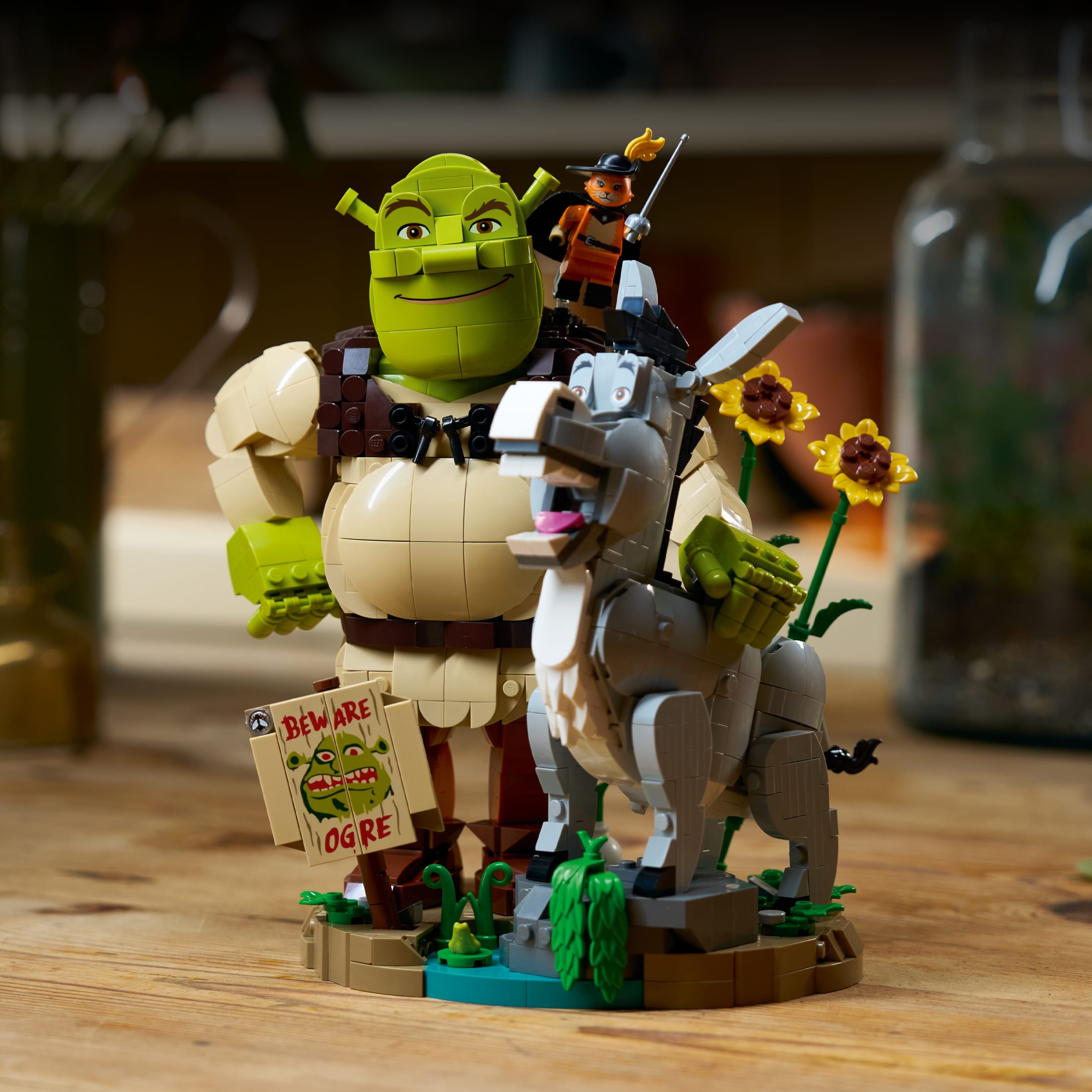 LEGO Shrek: Shrek, Burro y el Gato con Botas - Set de Construcción para Adultos, Mayores de 18 - Memorabilia de Película para Oficina en Casa, Decoración de Estante - Regalo Coleccionable para Mujeres y Hombres - 72423 8
