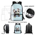 thumbnail image 3 of XYZCANDO Cartoon Panda Print School Backpack Set 17 Inch Book Bag Large Capacity Primary School Bookbag 3 Pack Travel Backpacks Lunch Bag Pencil Case Back-to-School Set for Student, 3 of 6