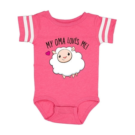 

Inktastic My Oma Loves Me- cute sheep Gift Baby Boy or Baby Girl Bodysuit
