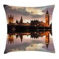 thumbnail image 1 of Urban Throw Pillow Cushion Cover, Surreal Evening at Big Ben London Historical Architecture British Town UK Scene, Decorative Square Accent Pillow Case, 24 X 24 Inches, Cinnamon Grey, by Ambesonne, 1 of 2