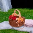 thumbnail image 4 of Cesta de niña de las flores, cesta de picnic, decoración romántica, elegante contenedor para dulces con flor de naranja, 4 of 8