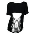 thumbnail image 3 of eVogues Plus Size Laser Cut Hi-Lo Top Black, 3 of 4