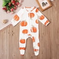 thumbnail image 3 of WIBACKER Halloween Cotton Newborn Baby Footie Pajamas, Sleep and Play Footed Zipper Sleeper for Baby , Pumpkin, 3 of 8