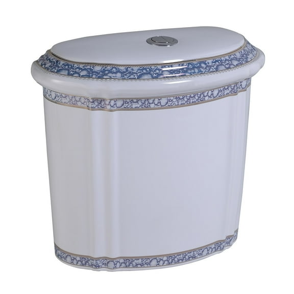 Renovators Supply Blue and White Toilet Tank for Item 32816