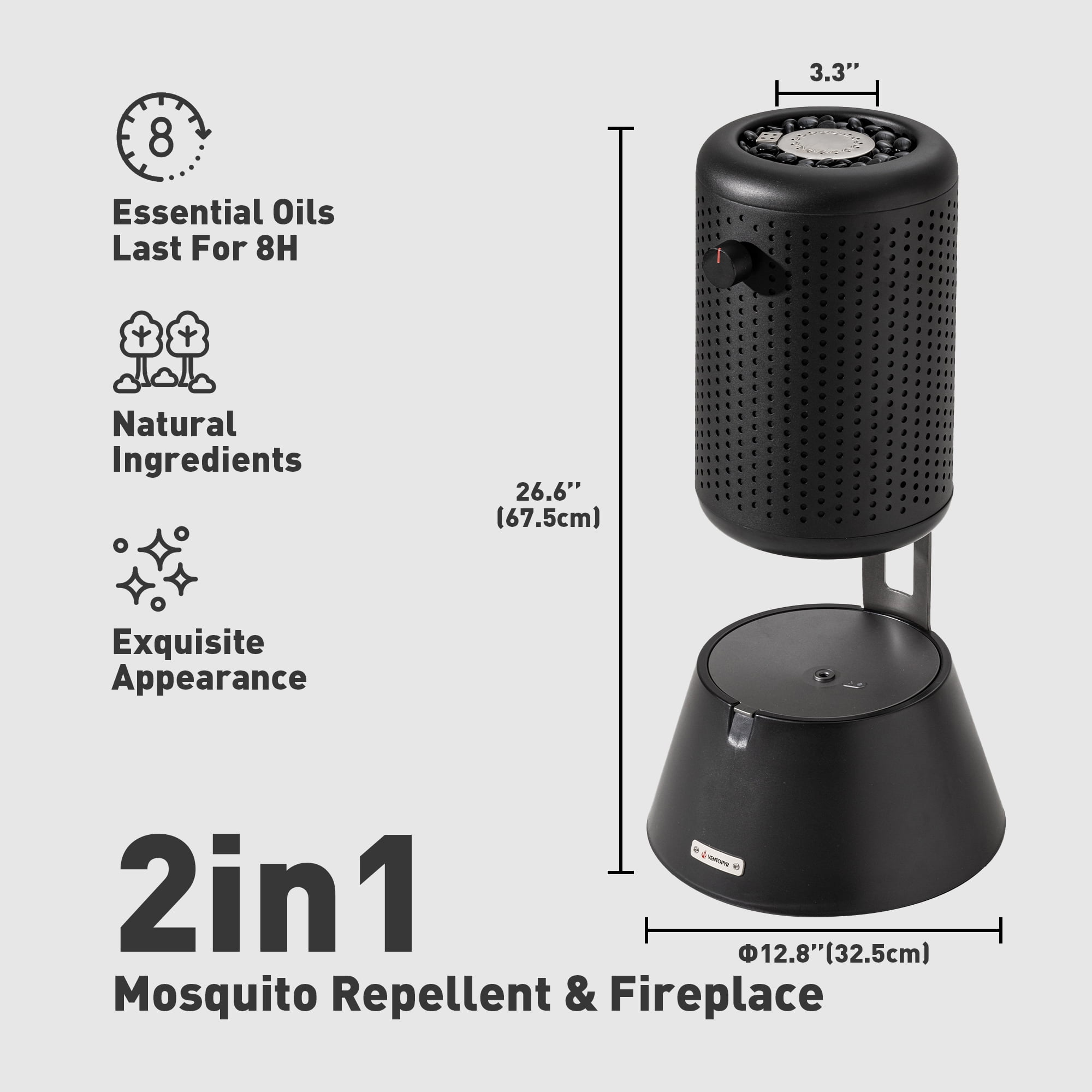 MOALCOFER Portable Outdoor Essential Oil Fire Pit Table Diffuser,Fire Pit with Mosquito Repellent for Outdoor&Indoor