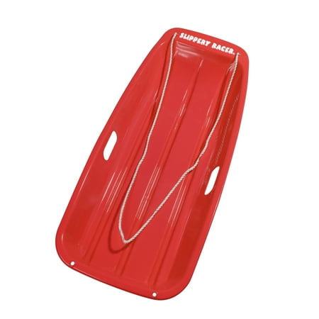 Slippery Racer Downhill Sprinter Kids Toddler Plastic Toboggan Snow Sled, Red