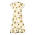 thumbnail image 4 of RXIRUCGD 2025 Vêtements d'Été pour Enfants Filles Robe Imprimée à Fleurs Manches Courtes Poches à Volants Col Rond pour Enfants, 4 of 5