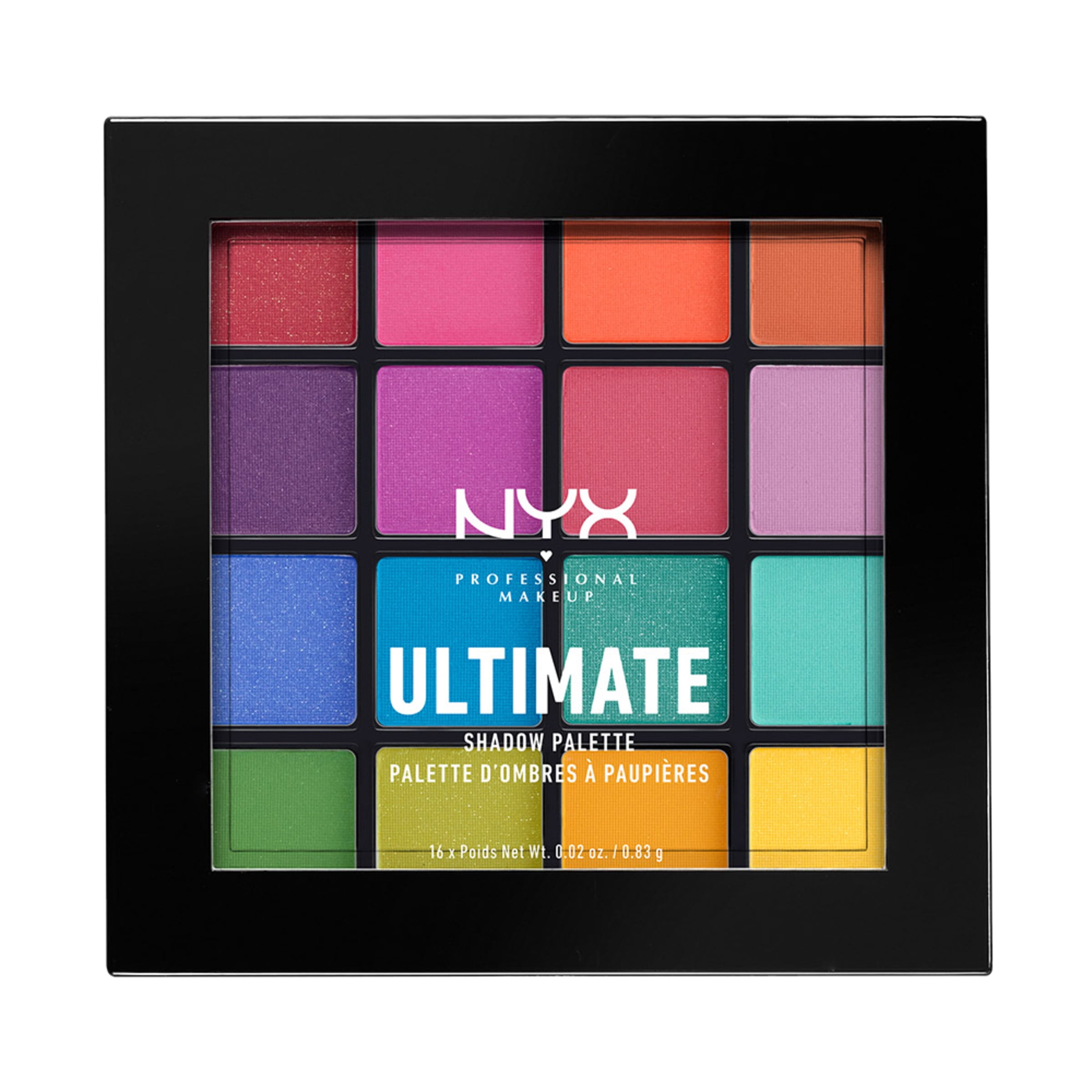 NYX Professional Makeup Ultimate Eye Shadow Palette, Brights, 0.32 oz