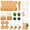 4 Sets-Bamboo Bear Shaped, variant on 38shower Prizes For Game Winners Cheeseder Spreaders Coasters Towel Artificial Potted Plant Gift Bag Bridal Favors (4 Sets Square Shaped)