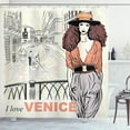 thumbnail image 1 of Ambesonne Venice Shower Curtain, Fashion Girl Canal Italy, 69"Wx75"L, Multicolor, 1 of 3