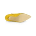 thumbnail image 5 of BLISSFUL STEP Women's Ankle Boots Solid Color Pointed Toe Kitten Heel Yellow 6.5, 5 of 7
