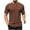 Brown, variant on ZRGHAOYLQ Knitted Striped Texture Shirt Men Henley Short Sleeve Big and Tall T Shirts Business Casual Solid Color T-Shirts Plus Size Button Up Shirt