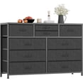 thumbnail image 1 of 10 - fabric - cajón mesa de TV cómoda: entertainment center con wood top, ample almacenamiento, anti - tip safety, adjustable feet para up to 55 - pulgada tvs, 47.2 - pulgada de anchura, negra, 1 of 6