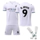 thumbnail image 1 of 2021-2022 No.9 Gabriel Jesus Manchester City Fc Camiseta de fútbol Camiseta de fútbol para jóvenes/niños Conjunto de camiseta de fútbol de visitante corto con calcetín-16 (90-100 cm)- BmatwkZeng Bmatwe Jersey, 1 of 2