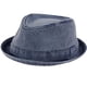 thumbnail image 1 of Gorro EPOCH Fedora de algodón lavado azul marino, talla XL, 1 of 5