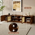 thumbnail image 3 of 78" TV Stand for TVs Up to 85", TV Console for Living Room, Media Console with Rattan Doors, Adjustable Shelf TV Stand for Bedroom, 3 of 6