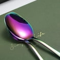 ReaNea Rainbow Dinner Spoons 6 Pieces Stainless Steel Table Soup