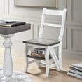 thumbnail image 4 of Solid Wood Foldable Ladder Chair,2 in 1 Lightweight Portable Multifunctional Step Stool,3 Step Dual Purpose Step Ladder and Display Stand, for Home,Library,Kitchen,Antique White, 4 of 7