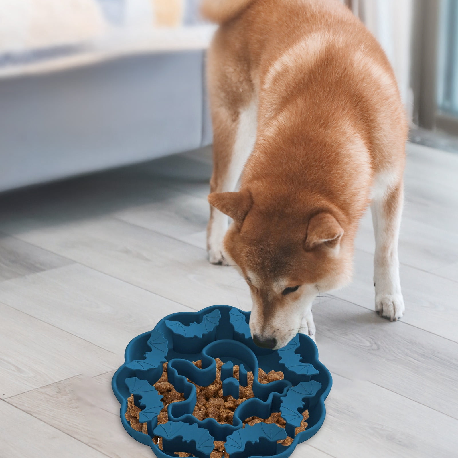Pet Slow Feeder Bowl Silicone Dog Cat Food Bowl Anti Choking Maze Feeding Dish with Suction Base Non Slip Healthy Eating Dish for Small Medium Dogs Cats Feeding Training Bowl