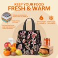 thumbnail image 5 of Pioneer Flower Floral Print Pattern Insulated Lunch Bag for Women & Adults,Large Portable Soft Cooler Lunch Bag,Thermal Food Storage Tote with Pearl Cotton,8.66L,8.75x5.75x9.5 Inch, 5 of 6