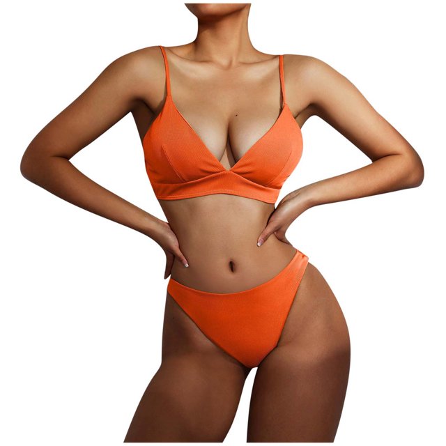 Bikini para mujer Split Color sólido Bikini para mujer Cómodo traje de baño elegante OAVQHLG3B Store lin121212
