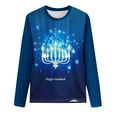 thumbnail image 4 of Sudadera Wancir Hanukkah para mujer, suéter feo de Hanukkah, camiseta con cuello redondo y gráfico de menorás, 4 of 4