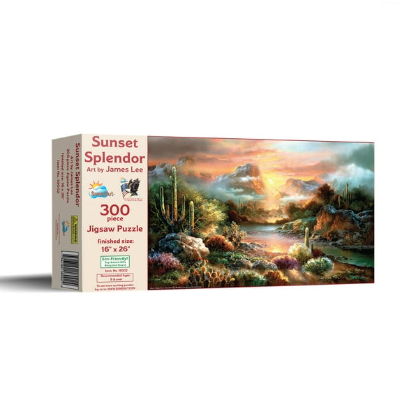 SUNSOUT INC - Sunset Splendor - 300 pc Jigsaw Puzzle by Artist: James Lee - Finished Size 16" x 26" - MPN# 18002