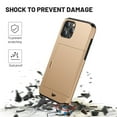 thumbnail image 2 of Dteck Case for iPhone 12 Pro Max 6.7-inch,Shockproof Rubber Case Card Holder Hybrid Dual Layer PC Hard Back Phone Protective Cover,Gold, 2 of 5