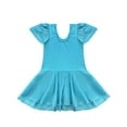 thumbnail image 3 of Miutii Kids Girls Classic Shorts Sleeves Ballet Dance Tutu Dress Ballerinas Dancewear Gymnastics Leotard Blue 2-3, 3 of 5
