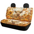 thumbnail image 2 of Uourmeti Car Seat Covers Full Set Car Front Seats Polyester, Compatible with Vehicle Seats SUV Seats, for Trucks Cars, Highland Cattle Pumpkin, 2 of 10