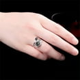 thumbnail image 4 of EOEMY S925 Pure Sterling Silver Women Ring Lucky Rose Flower Band Ring Adjustable, 4 of 5