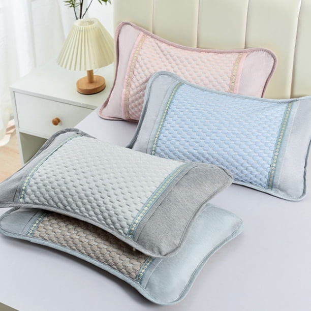 Funda de Almohada de Hielo de Seda | Cubierta de Almohada de Nylon Fresca para Verano | Transpirable, Desmontable y Lavable | Soporte para Cuello, Cómoda | Multicolor | 55x35cm | 1 Unidad | Suave