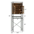 thumbnail image 3 of Gymax Armoire au-Dessus de la Toilette Organisateur de Rangement de Salle de Bain Gain de Place avec 2 Portes en Treillis, 3 of 10
