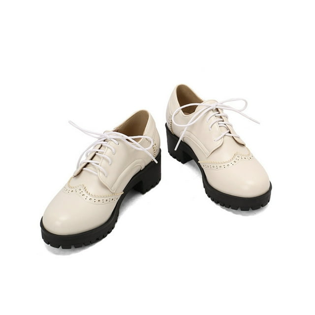 TIEVOSA Women's Retro Thick Sole Heel Mary Jane Shoes with Strap