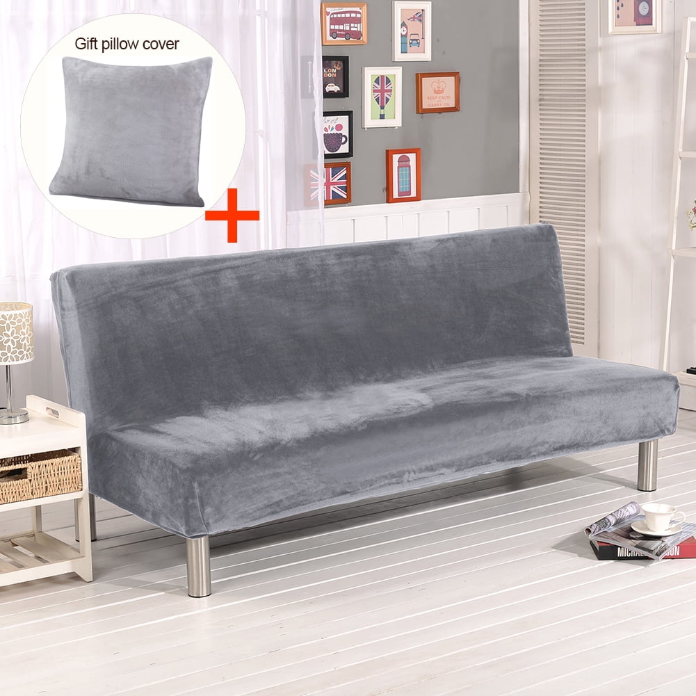 Armless Futon Cover Sofa Bed Cover Full Size Thicker Plush Sofa Cover Protector 
