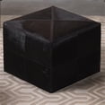 thumbnail image 2 of Jamie Young Co 18" Upholstered Traditional Leather Ottoman in Espresso, 2 of 7
