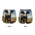 thumbnail image 3 of Balery Cute Prairie Cow Pattern Women's Running Shorts with Liner 2 Pockets Elastic Workout Athletic Gym Yoga Shorts-Small, 3 of 7