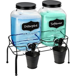 Skywin Gallon Pump Dispenser - Glass Laundry Detergent Dispenser for Laundry Room Good As Laundry Detergent Dispenser Glass Jar , Fabric Softener